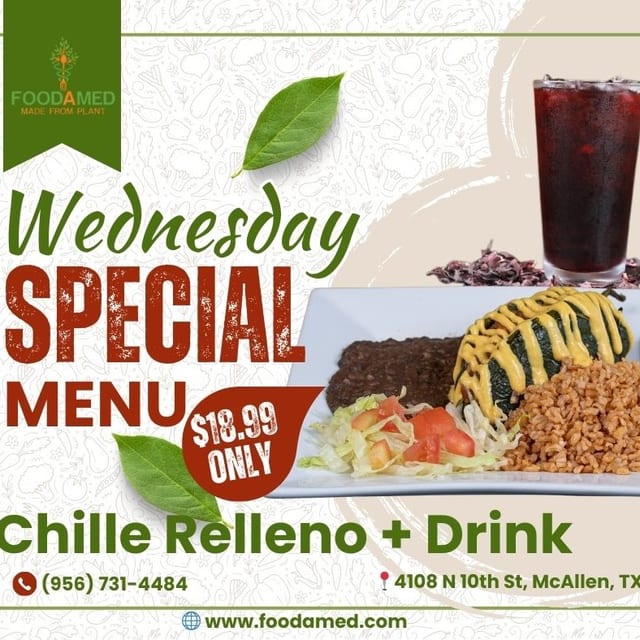 Wednesday - Chile Relleno + Drink.