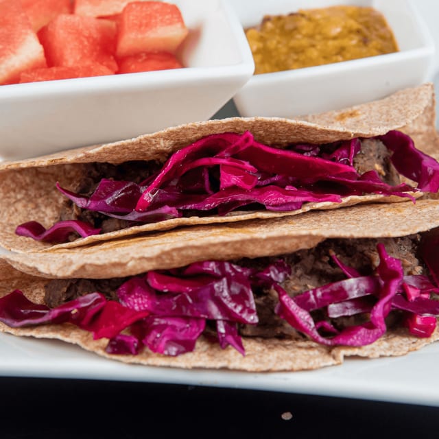 Black Bean Soyrizo Tacos.