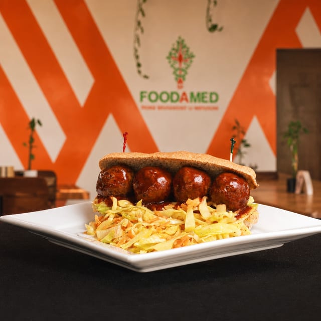 BBQ Meatless Ball Po'Boy.