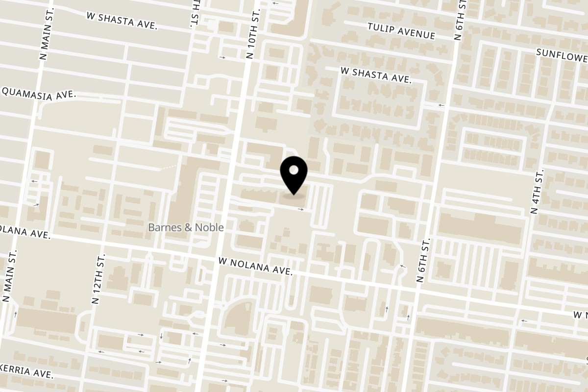 Map showing the location of FoodAMed on 4108 N 10th St in McAllen